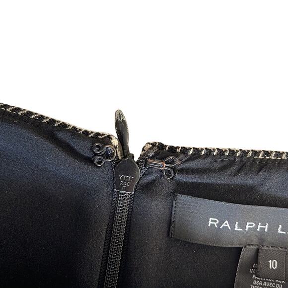 Ralph Lauren Black Label Houndstooth Wool Silk Sheath Ailya Dress Sz 10 INVS15 - Picture 10 of 12